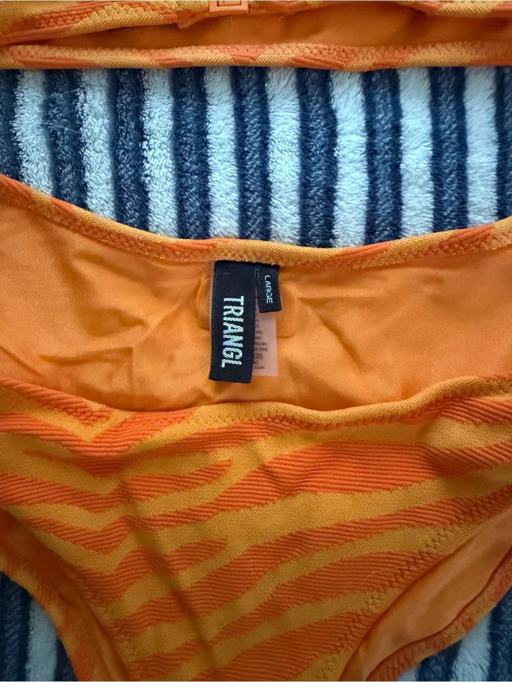 triangl swimwear Orange Zebra Stripe Bikini Set